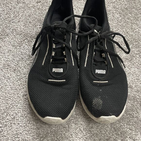 PUMA Carson 2 Concave Black White Womens 8 Low Lace Up Sneakers Shoes Cushion - Picture 9 of 15